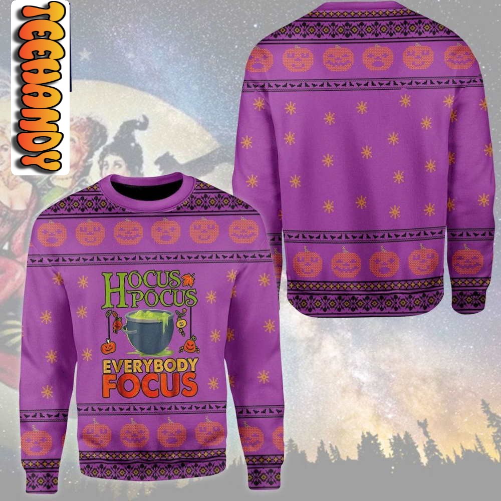 Hocus Everybody Pocus Ugly Christmas Sweater