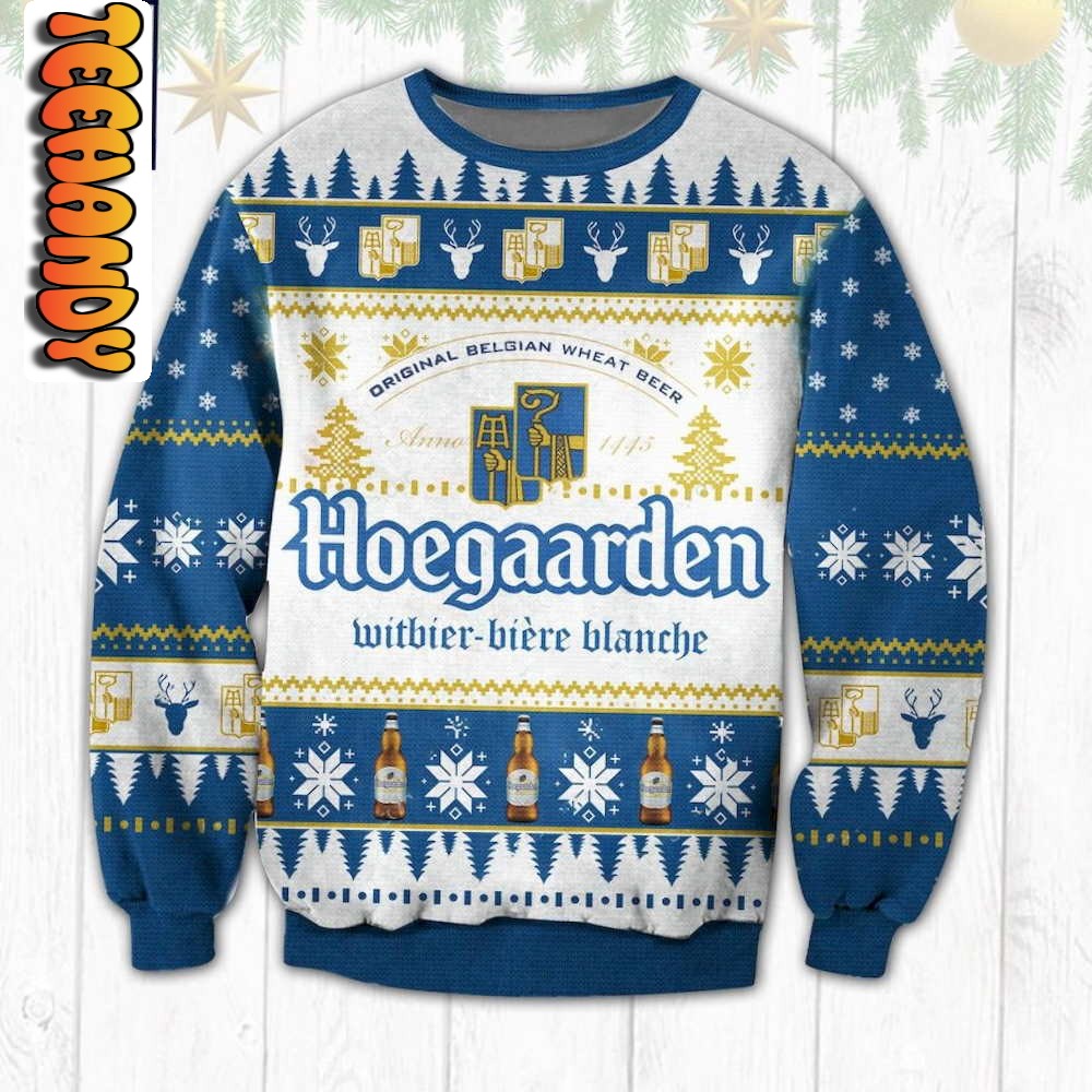 Hoegaarden Belgian Beer Ugly Christmas Sweater