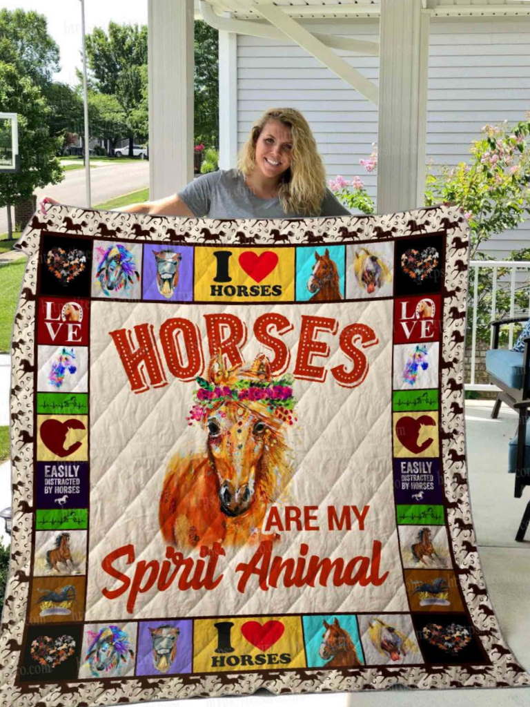 Horse Spirit Animal  All Over Printed 3D Quilt Blanket