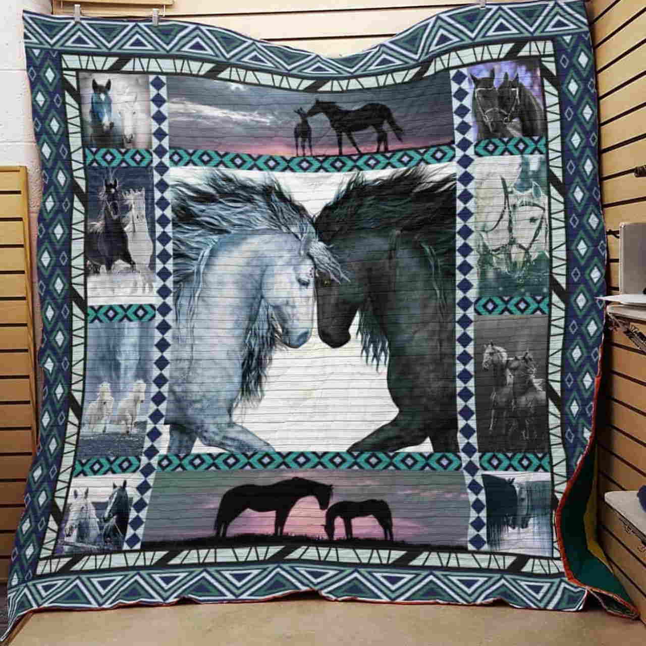 Horse Without Barrier Quilt Blanket