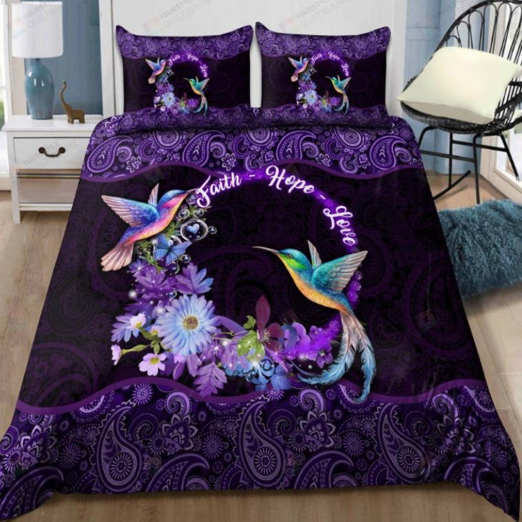 Hummingbird Faith Hope Love Spread Bedding Set