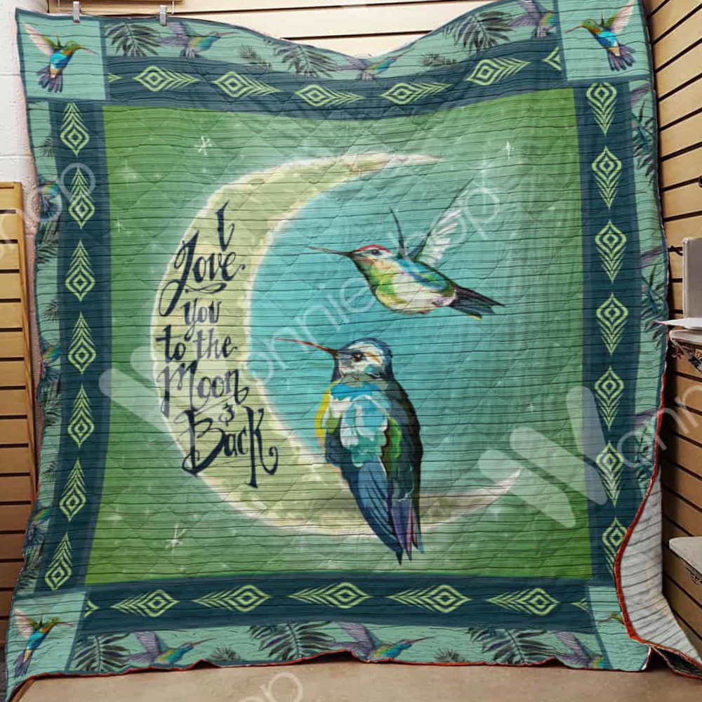 Hummingbird Green Love Bird Quilt Blanket