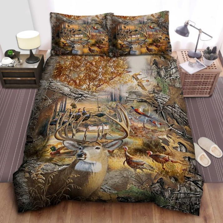 Hunting Camo Us California 3D Bedding Set