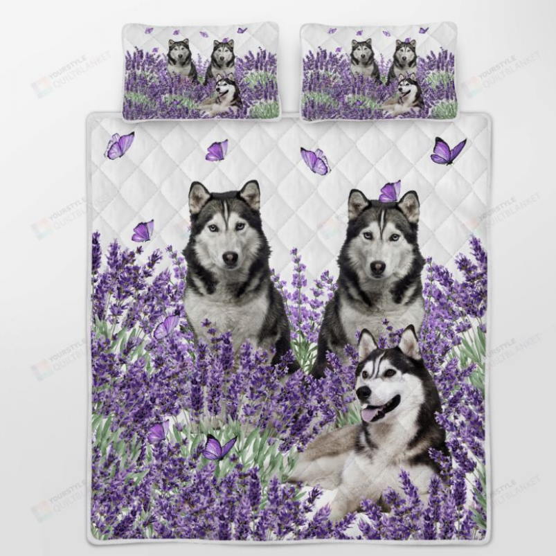 Husky Lavender Bedspread 3D Bedding Set