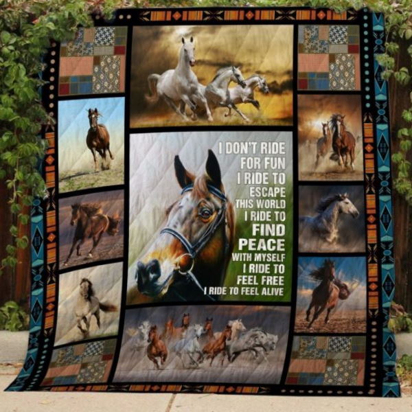 I Love Horses 3D Quilt Blanket