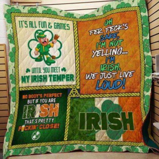 Irish St Patrick Day It’S All Fun Games 3D Quilt Blanket