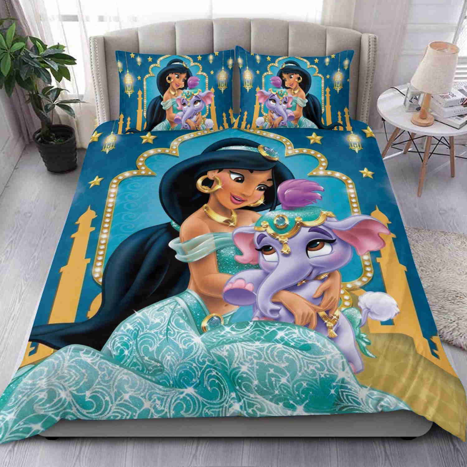 Jasmine Princess Disney Graphic Cartoon 3D Bedding Set