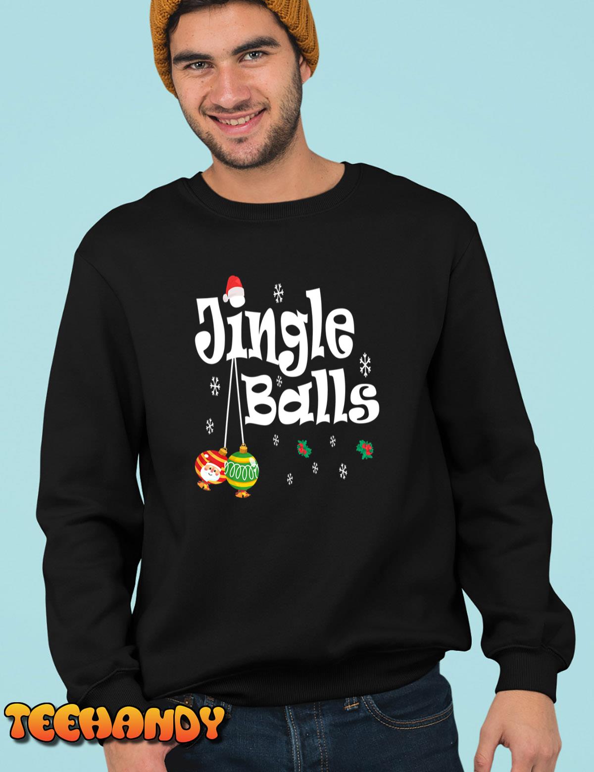 Jingle Balls Tinsel Tits Funny Christmas Matching Couple T-Shirt