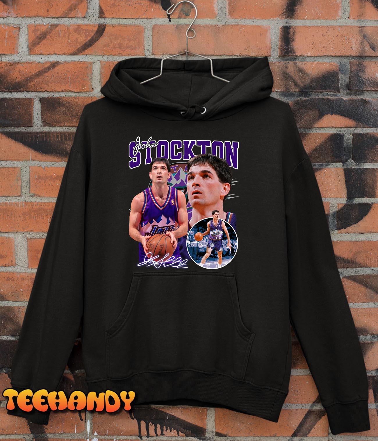 John Stockton Legend Basketball  Retro 80s 90s Bootleg Rap Style T-Shirt