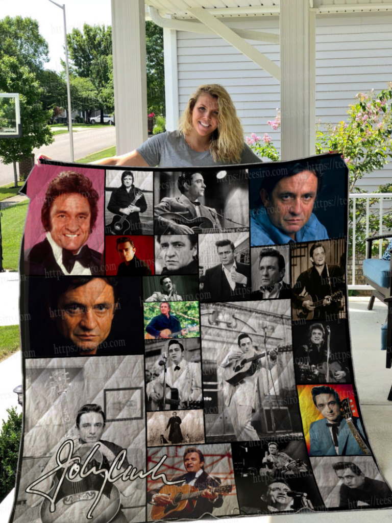 Johnny Cash Real Pics Quilt Blanket