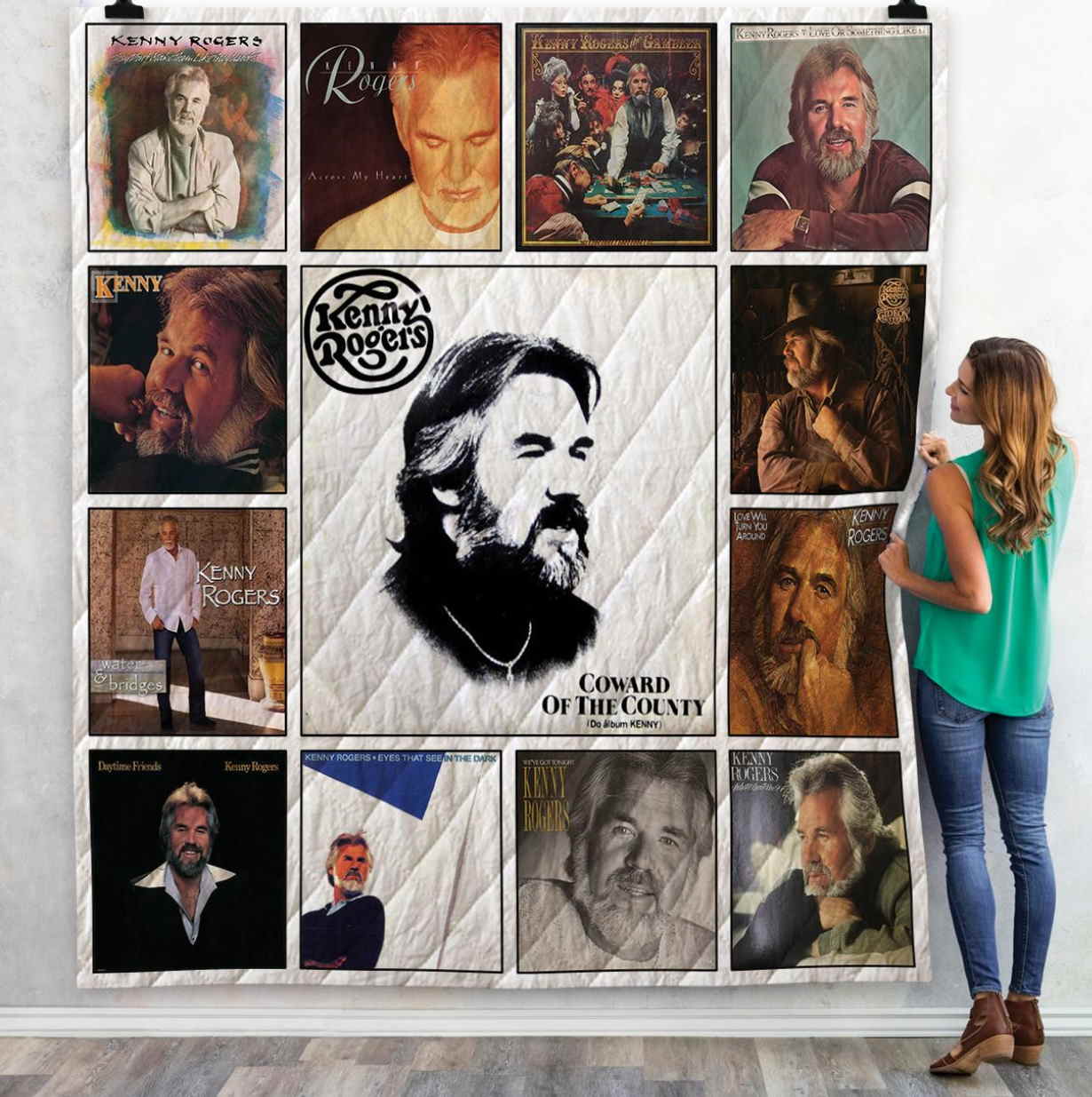 Kenny Rogers Albums 3D Quilt Blanket