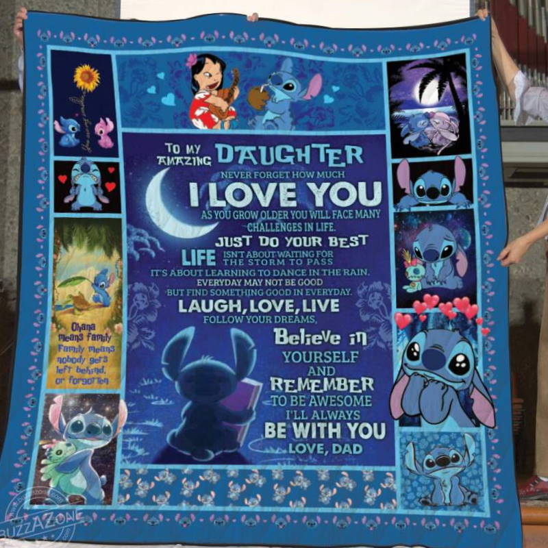 Learning To Dance In The Rain Stitch Daughter Dad Quilt Blanket