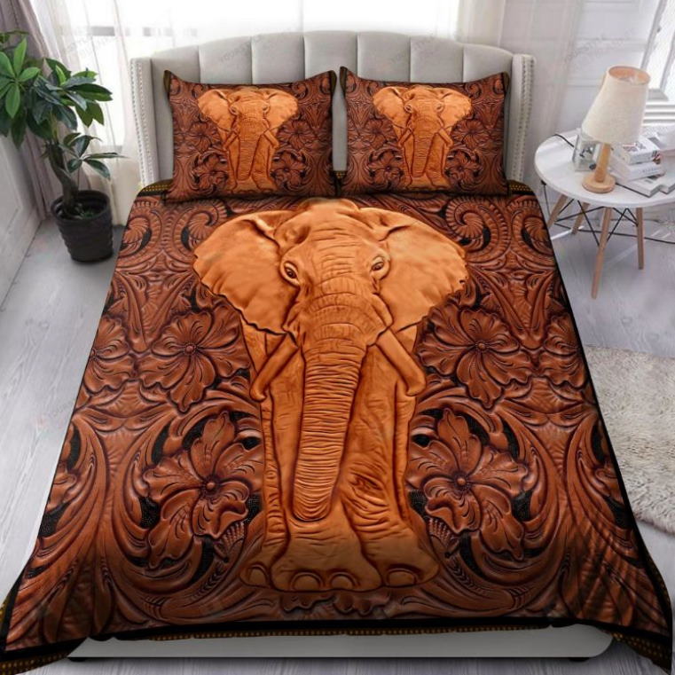 Leather Elephant All Over Printed Bedding Set