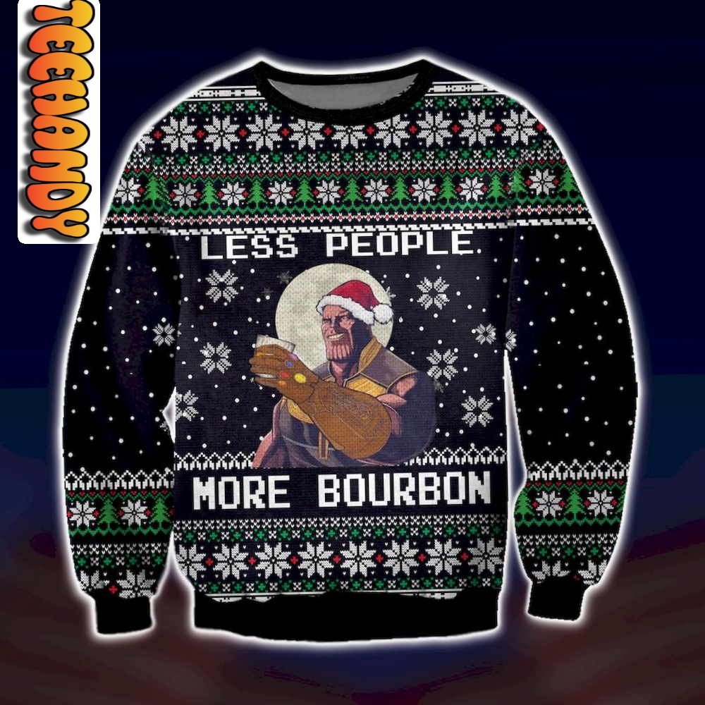 Less People More Bourbon Ugly Christmas Sweater