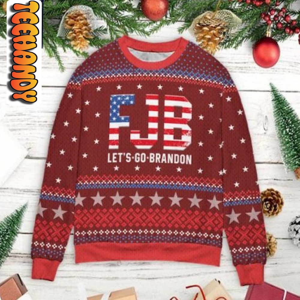 Lets Go Brandon FJB 3D Ugly Christmas Sweater