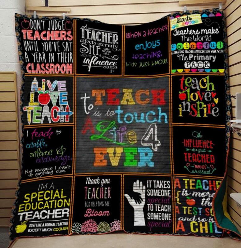 Live Love Teacher 3D Quilt Blanket