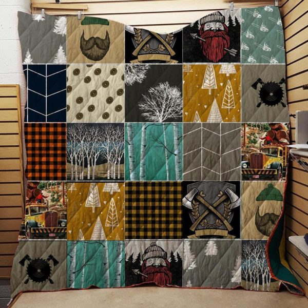 Logger Loves Tree And Chainsaw 3D Quilt Blanket