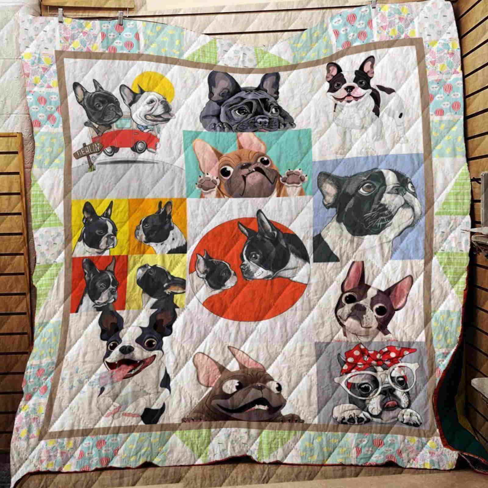 Love Frenchies 3D Quilt Blanket