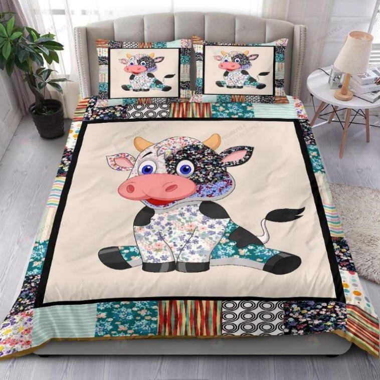 Lovely Cow Pattern Bed Sheet Spread 3D Bedding Set