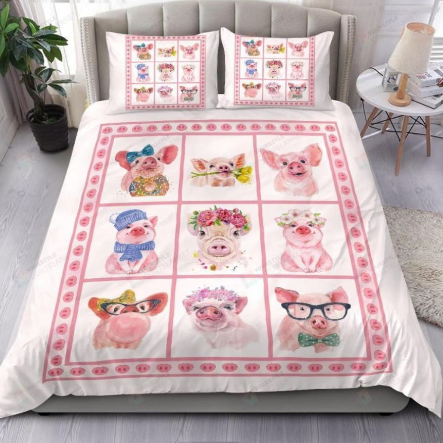 Lovely Pigs All Over Printed Bedding Set