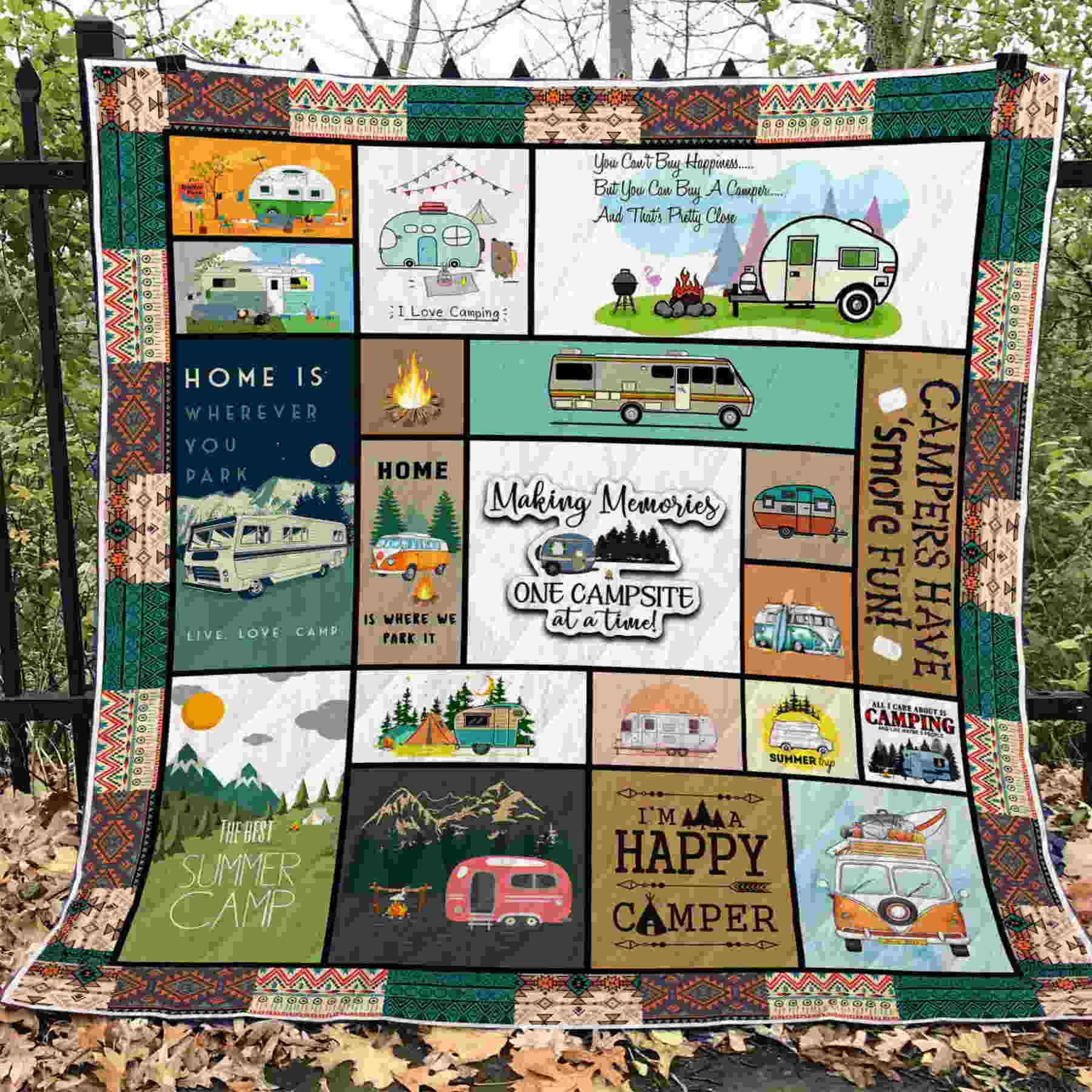 Making Memories One Campsite At Time Quilt Blanket