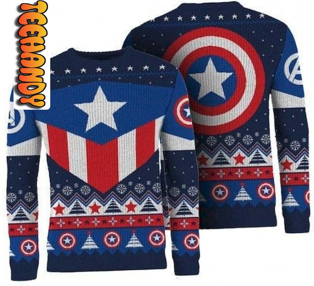 Marvel Captain America Ugly Christmas Sweater