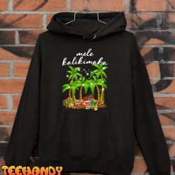 Mele Kalikimaka Hawaiian Christmas Palm Tree Lights Xmas Unisex T-Shirt