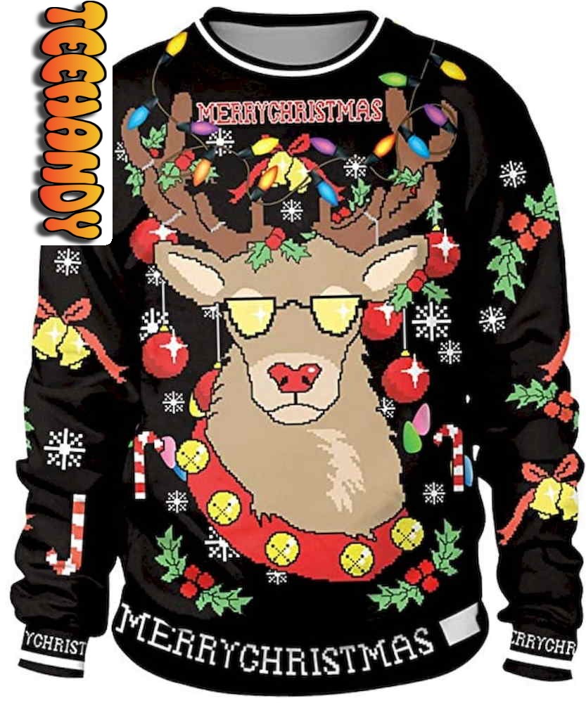 Merry Christmas Reindeer Ugly Christmas Sweater