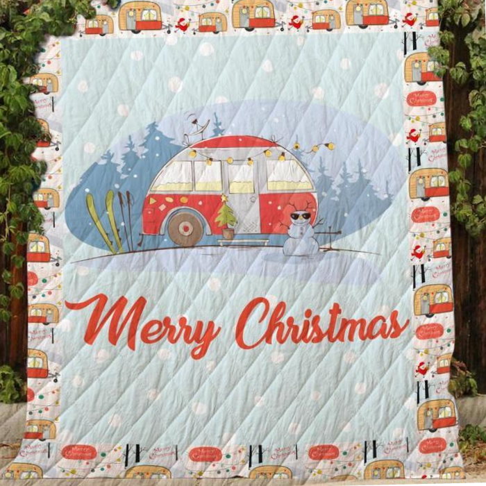 Merry Christmascamper 3D Quilt Blanket