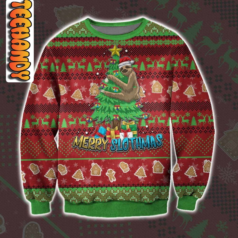 Merry Slothmas Ugly Christmas Sweater