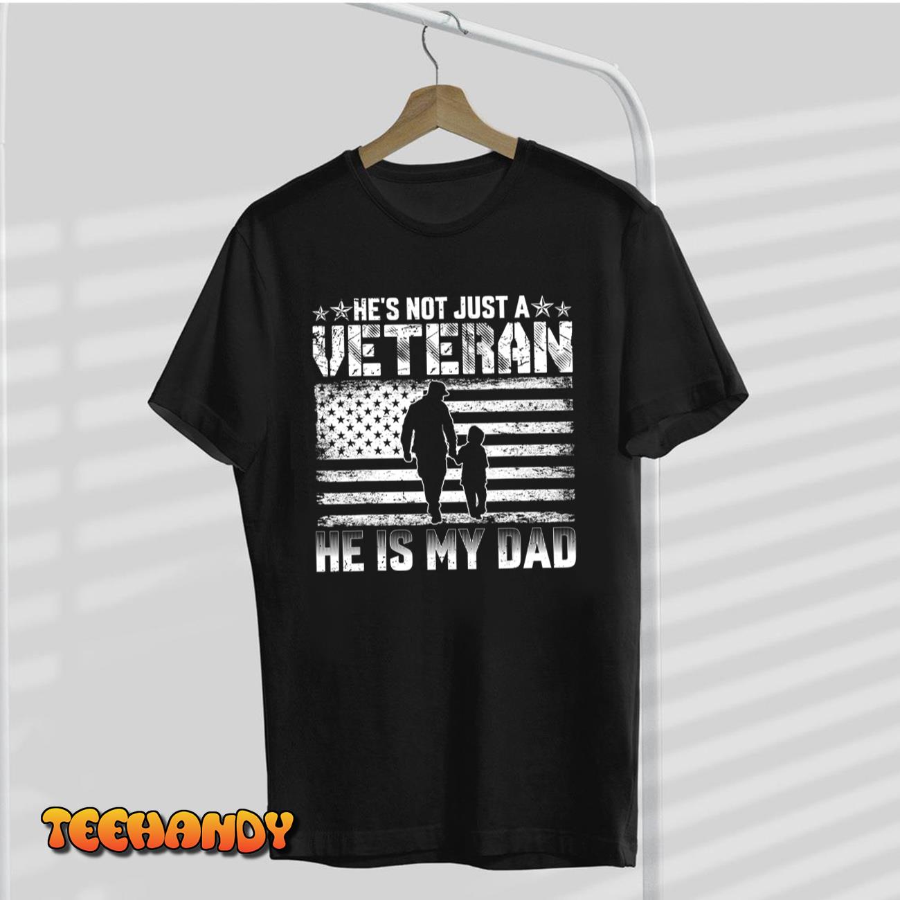 Military Family Veteran Support My Dad US Veteran Patriotic T-Shirt