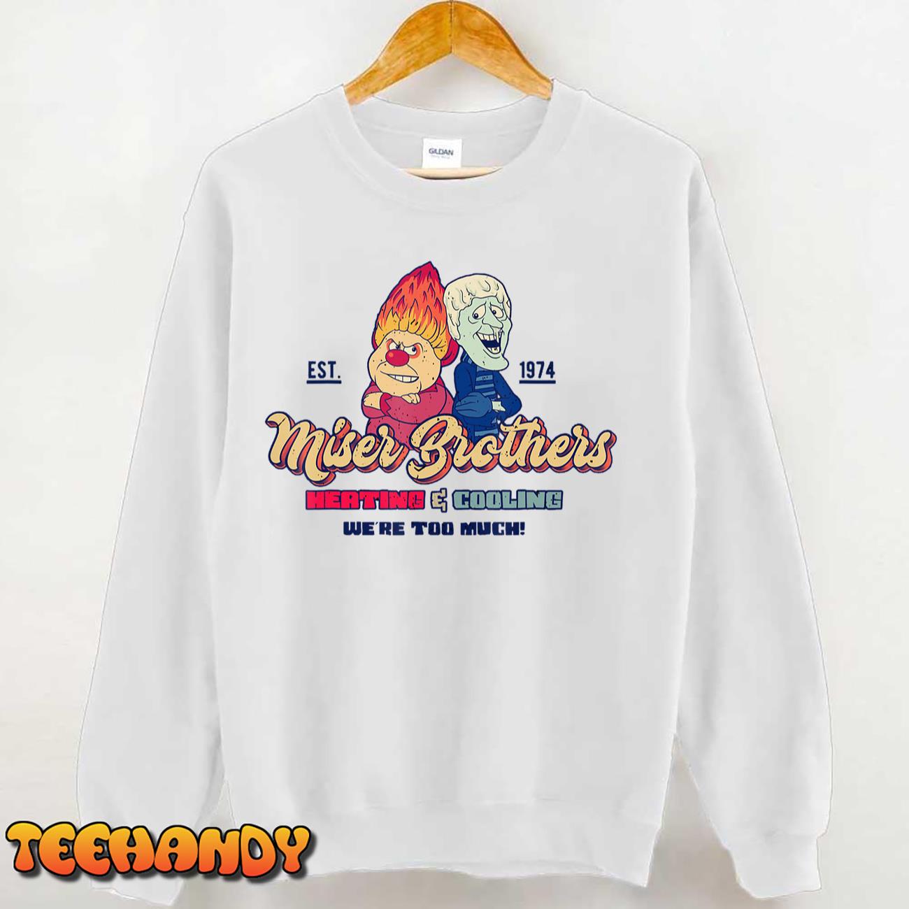 Miser Brothers Heating & Cooling Vintage Retro Design T-Shirt