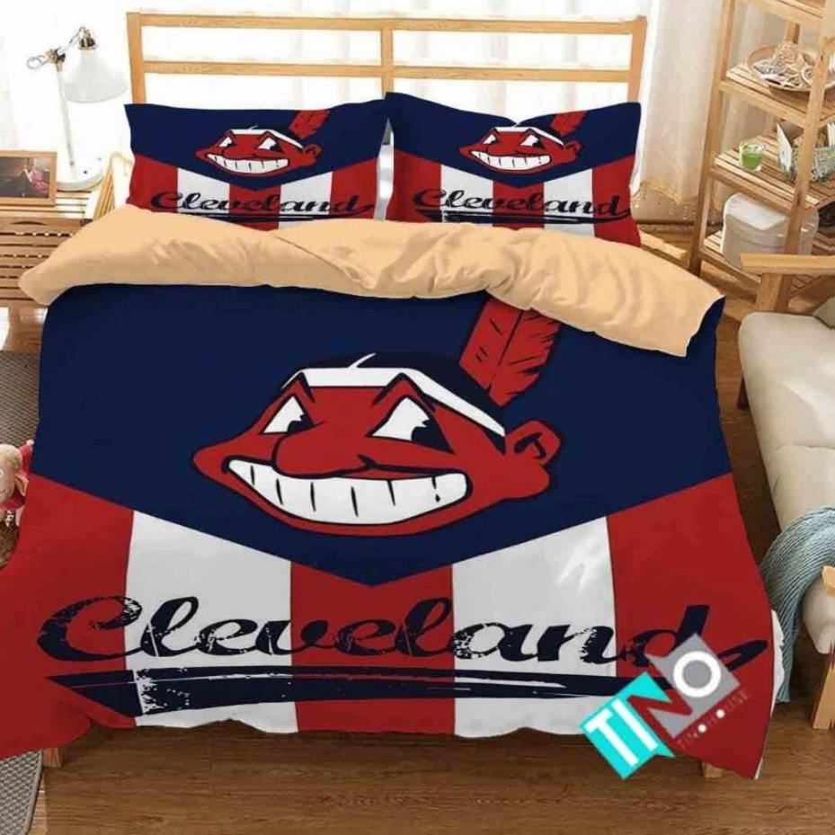 MLB Cleveland Indians Logo 3D Bedding Sets