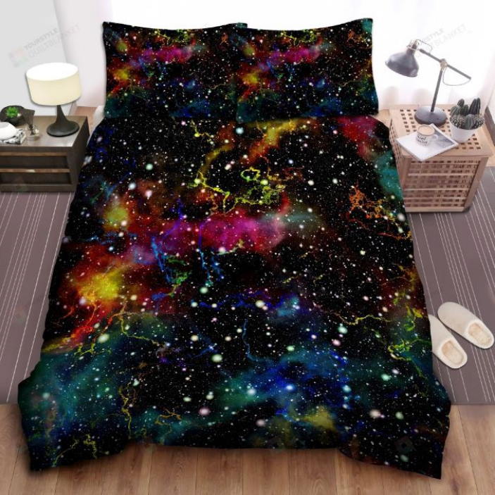 Multicolor Outer Space Star 3D Bedding Set