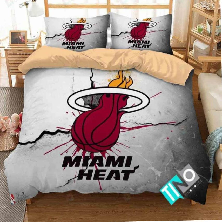 Nba Miami Heat Logo 3D Bedding Set