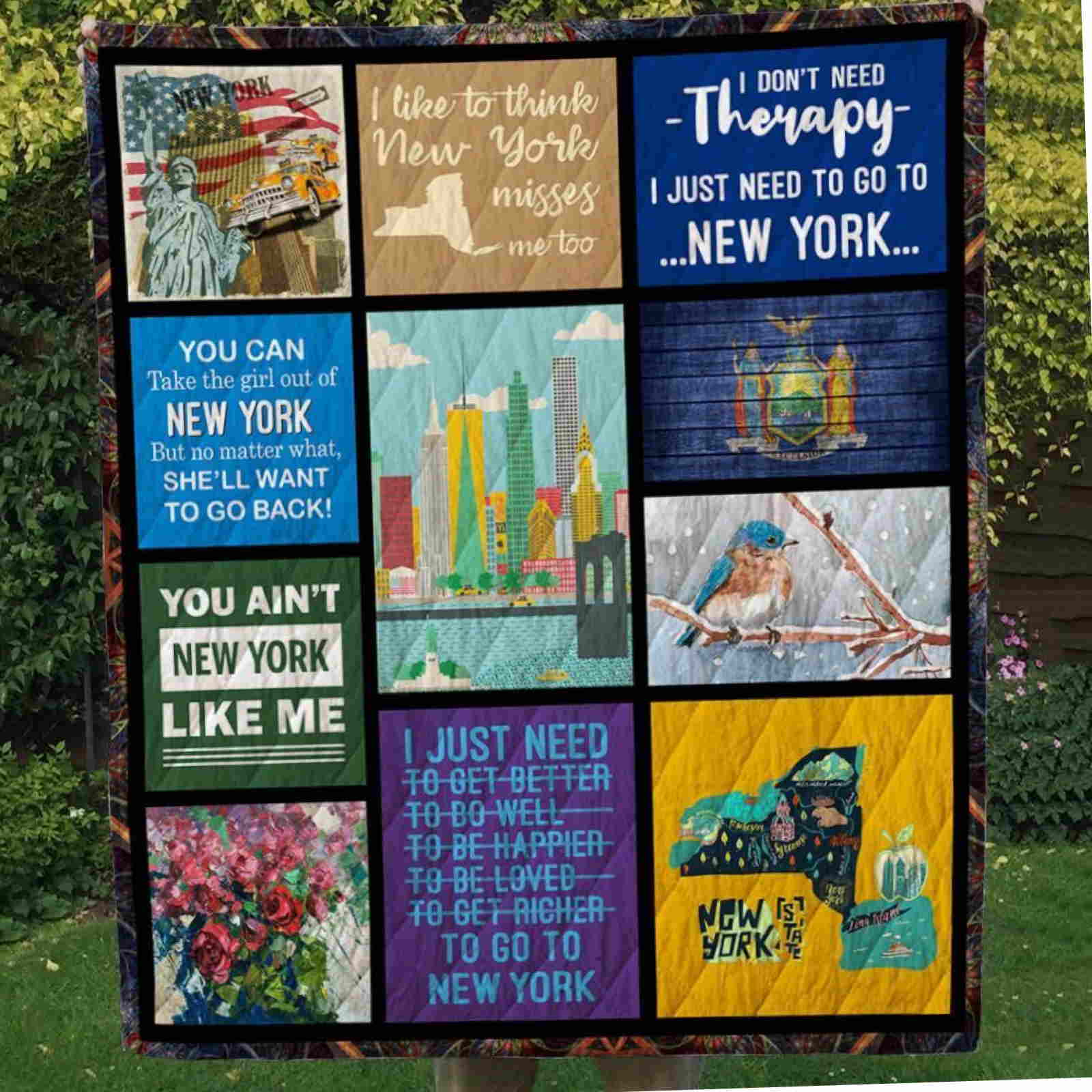 New York 3D Quilt Blanket