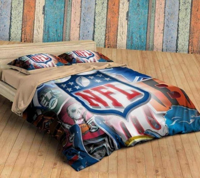 Nfl Logo All Over Printed Bedding Set