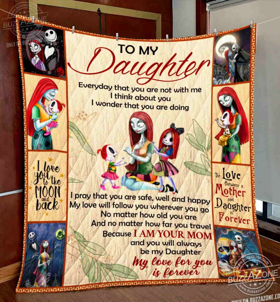 Nightmare Daughter Mom My Love Will Follow You Quilt Blanket