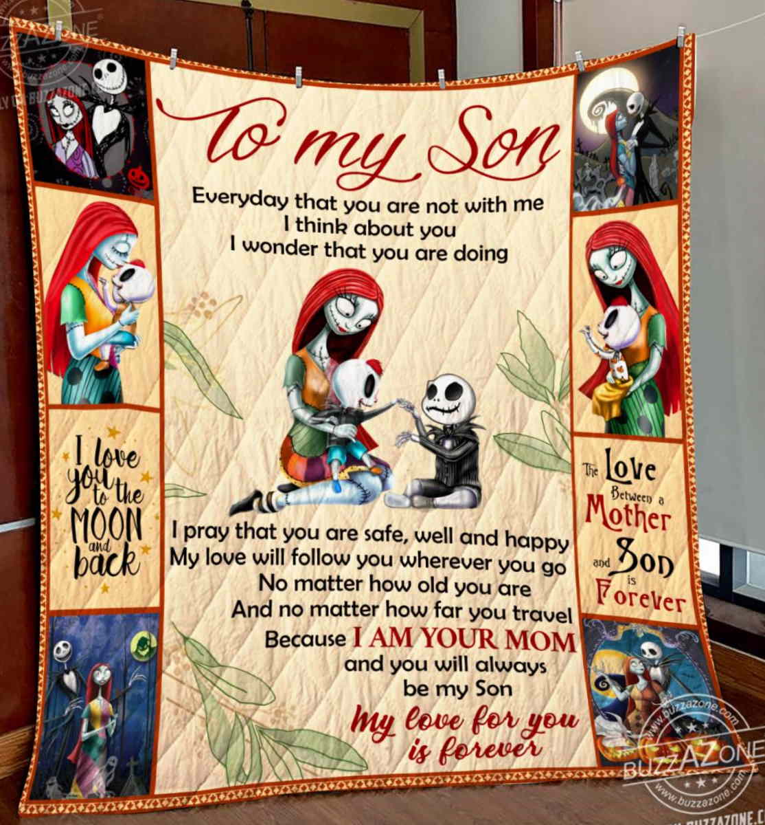 Nightmare Son Mom My Love Will Follow You Quilt Blanket