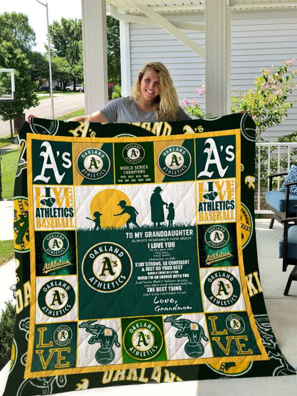 Oakland Athletics To My Granddaughter Lover Grandmom 3D Quilt Blanket