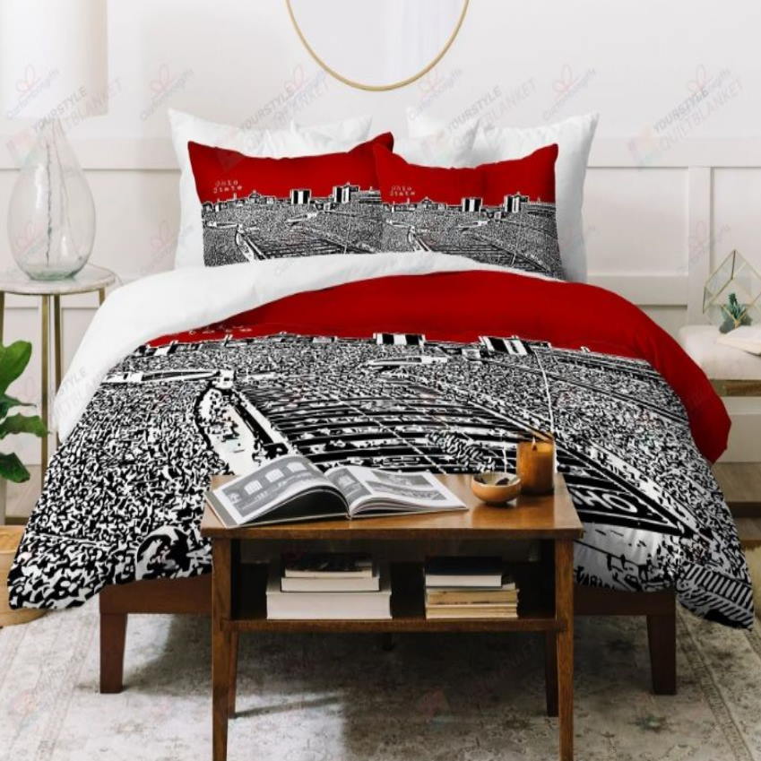 Ohio State Buckeyes Red 3D Bedding Set