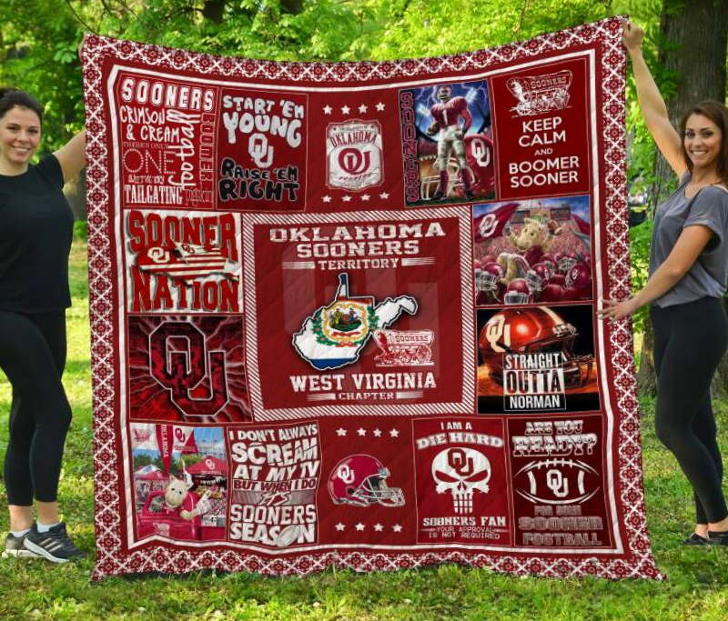 Oklahoma Sooners West Virginia 3D Quilt Blanket