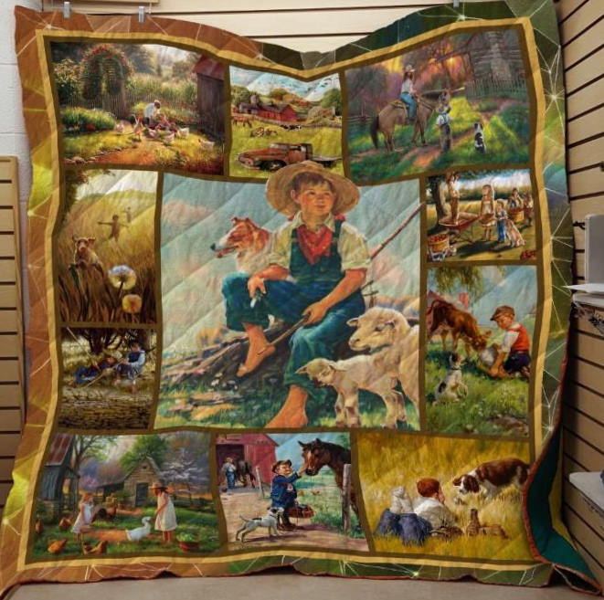 On The Farm We Do All Things Together Quilt Blanket