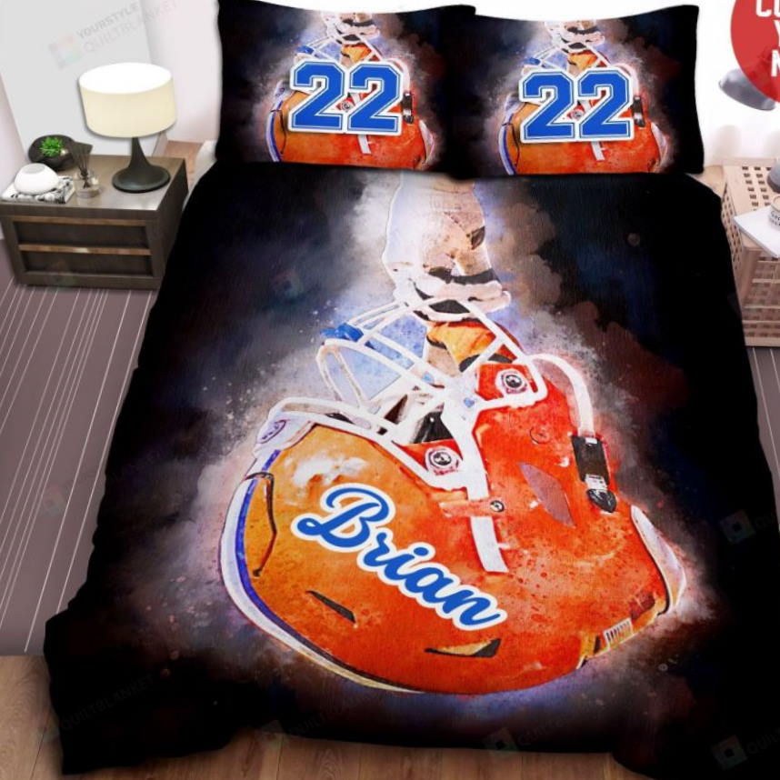 Orange Helmet Football 3D Bedding Set