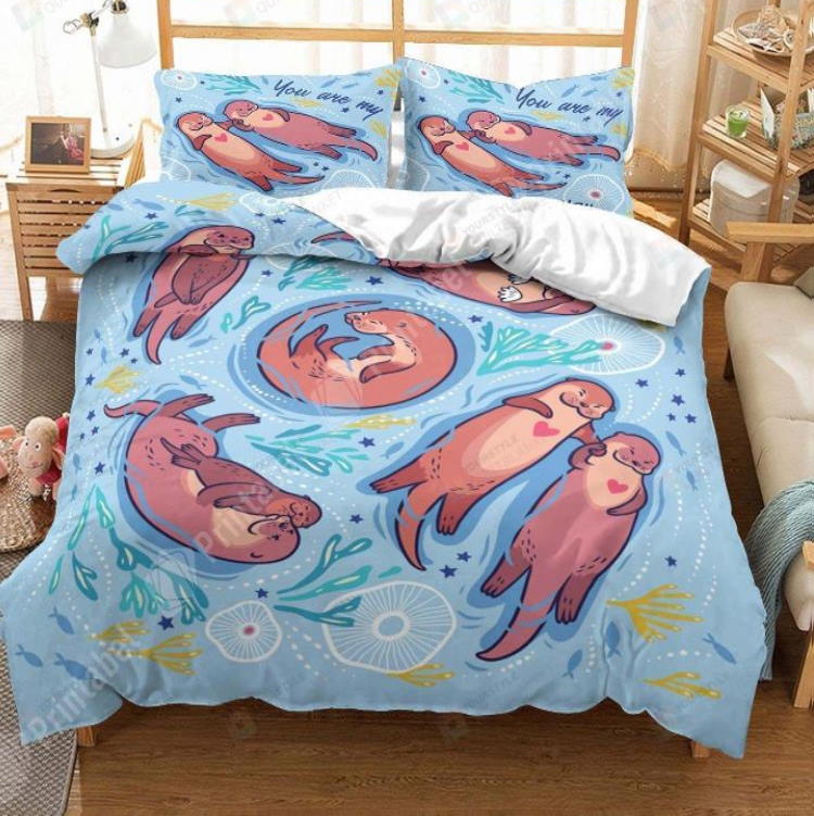 Otters Family 3D Bedding Set