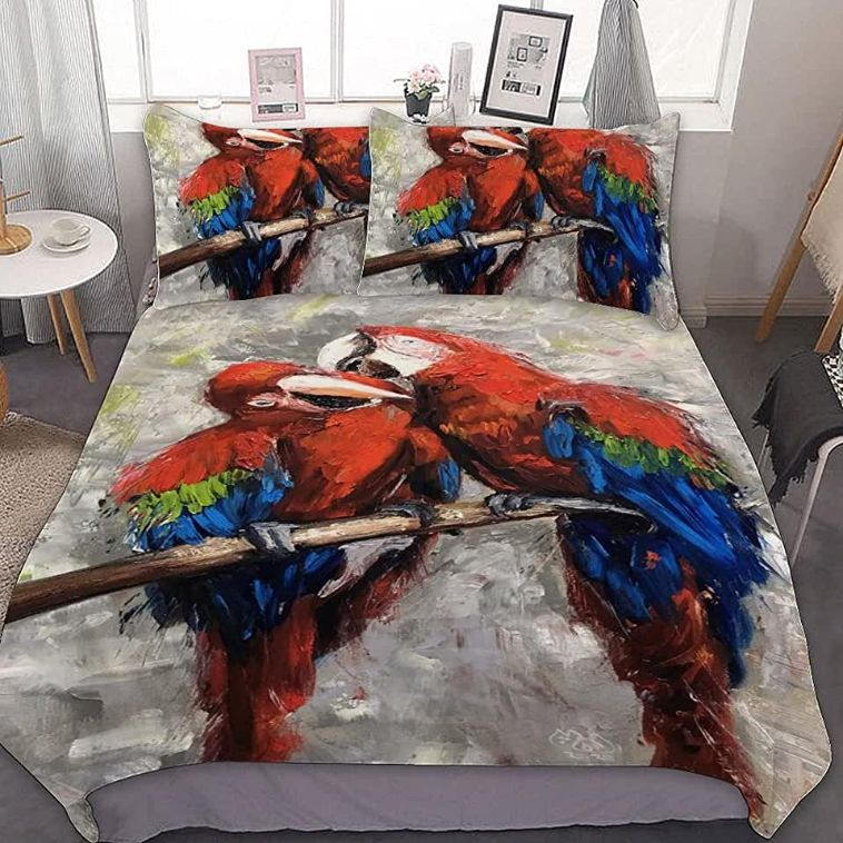 Parrot Couple 3D Bedding Set