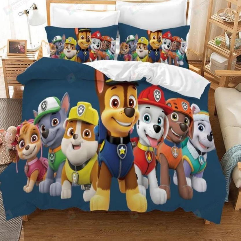 Paw Patrol Characters All Over Printed Bedding Set