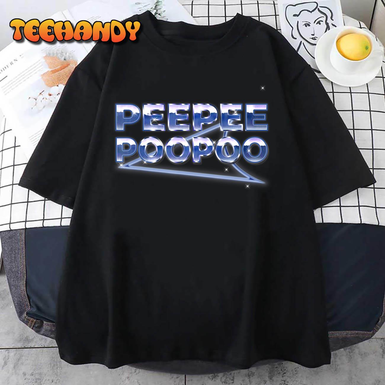 Peepee Poopoo Funny Retro Vaporwave Gaming Viral Text Humor T-Shirt