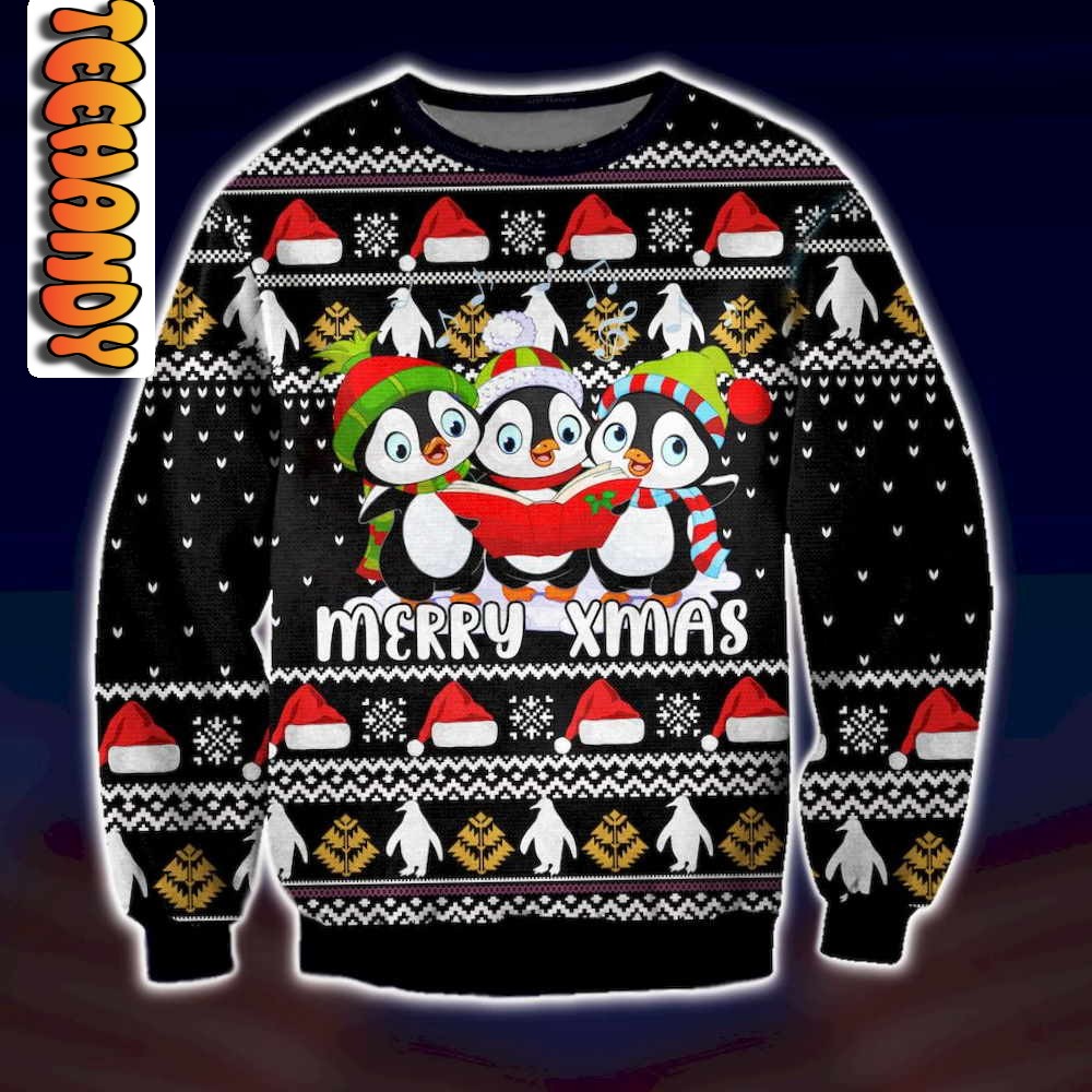 Penguin Brothers Merry Xmas Ugly Christmas Sweater