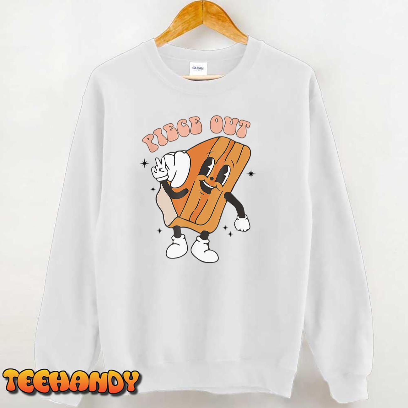 Piece Out Pumpkin Pie Retro Thanksgiving Fall Vibes Groovy T-Shirt